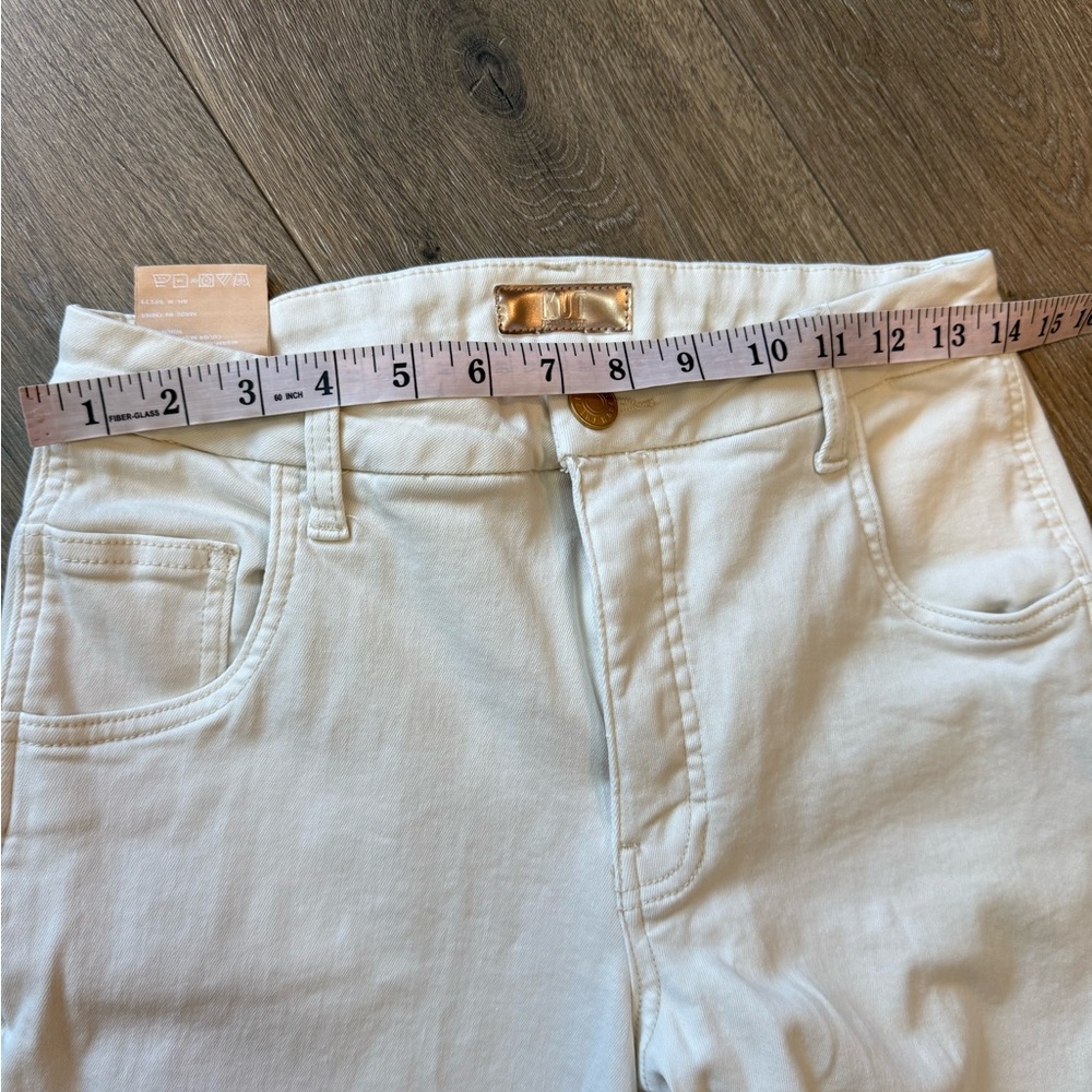 Kut from the Kloth Cream The Jodi High Rise Wide Leg Cargo Jean Size 6 - Picture 13 of 15